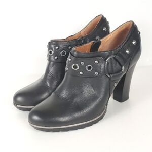 Sofft Black Leather Silver Chain Gromme.t Bootie1